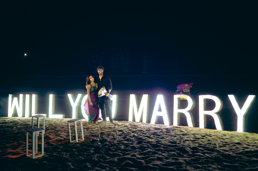 Beachside Proposal: Will You Marry Me Setup