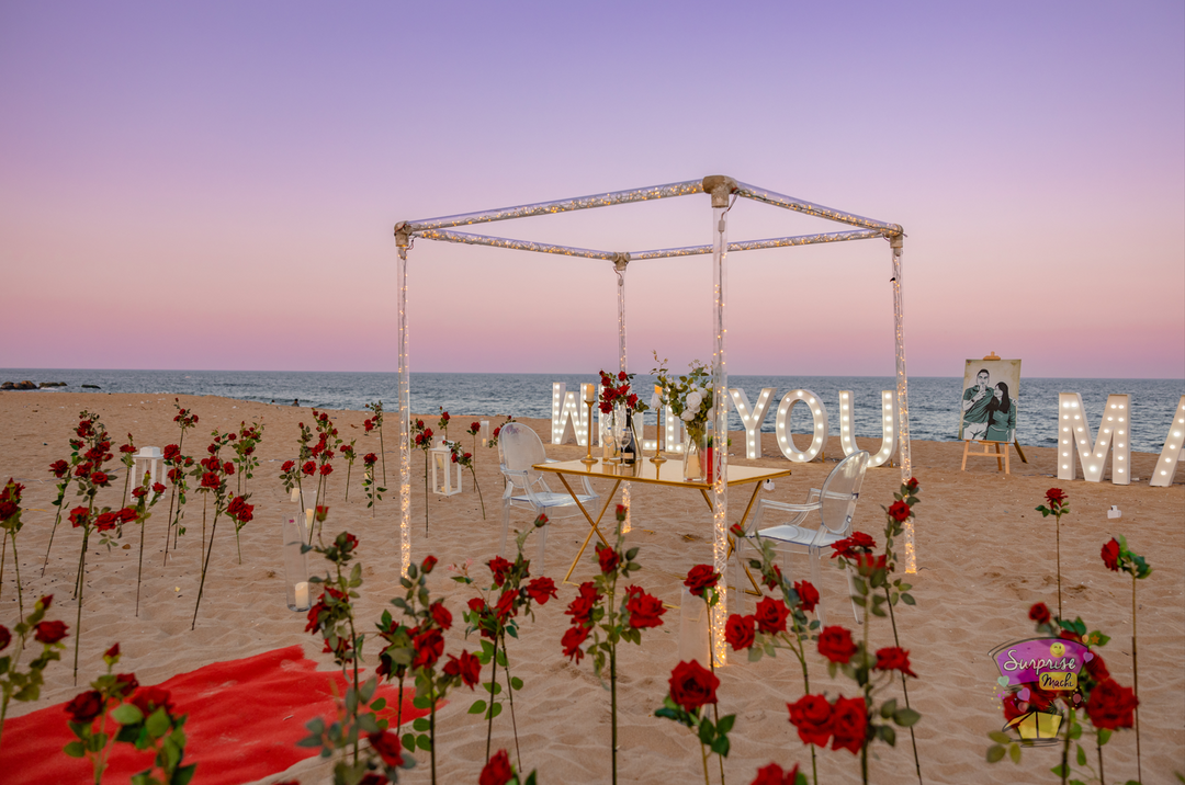 Beachside Proposal: Will You Marry Me Setup